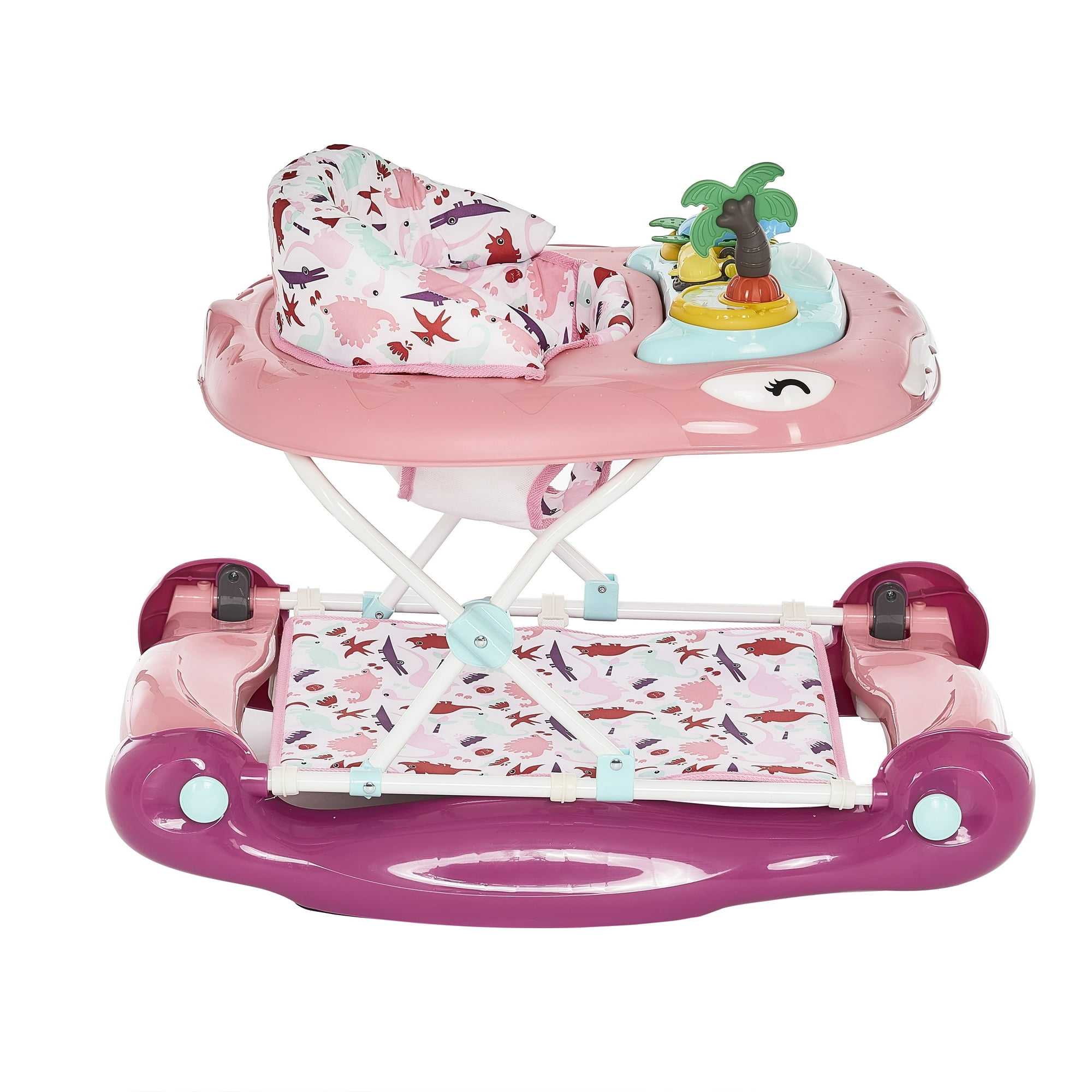 Dream On Me Baby Steps Activity Walker, Easy to Fold Baby Walker, Pink