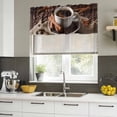 thumbnail image 4 of Hot Coffee Curtain Valances for Windows, Kitchen Valance Window Treatments Panel 2 Pack, Cinnamon Cafe Beans Latte Cup Rustic Vintage Rod Pocket Short Curtains for Bathroom Bedroom 42 x 18 Inch, 4 of 8