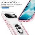 thumbnail image 3 of ELEHOLD for Google Pixel 10 Pro/10 Rugged Case 360° Rotating Metal Ring Stand Kickstand Function Support Magnetic Car Mount Holder Shockproof Protective Case for Google Pixel 10 Pro/10,White/Pink, 3 of 10
