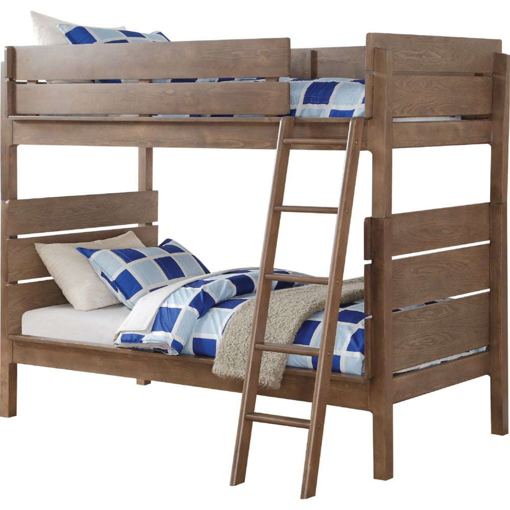 Bunk Bed, Antique Oak, Twin Over Twin