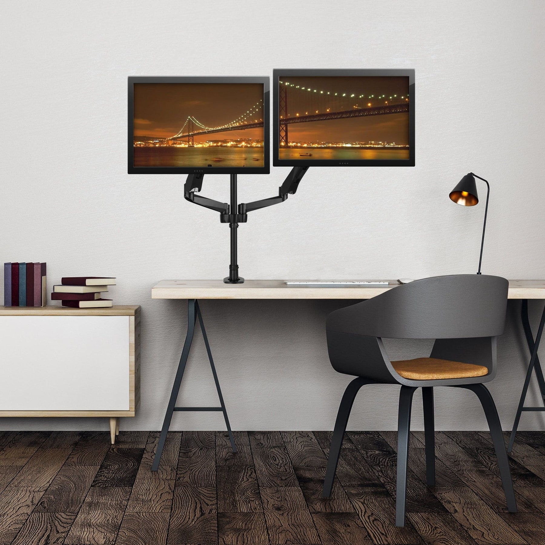 Mount-It! Extra Tall Dual Monitor Desk Mount | Fits 13"-32" Computer Screens | TAA Compliant