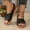 Black, variant on Fnooota Womens Comfort Sandals&nbsp;, Open Toe Ankle Strap Holiday Platform Summer Shoes Sandals Black Size 8