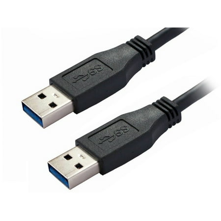 6' ft Foot  Black USB 3.0 Type A Male to Male SuperSpeed Shielded Cable (Best 6 Foot Iphone Cable)