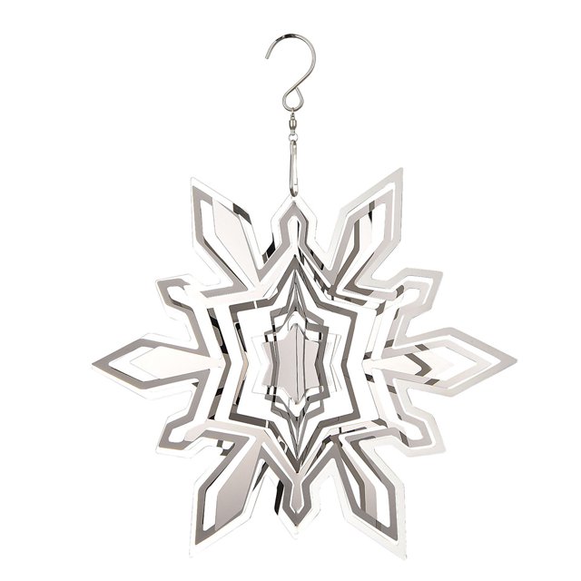 Viento De Copo De Nieve Para Árbol De Navidad, Carillón De Viento Colgante De Estilo Navideño De Metal Giratorio Para Decoración De Navidad Al Aire Libre Sweethay HA041295-03