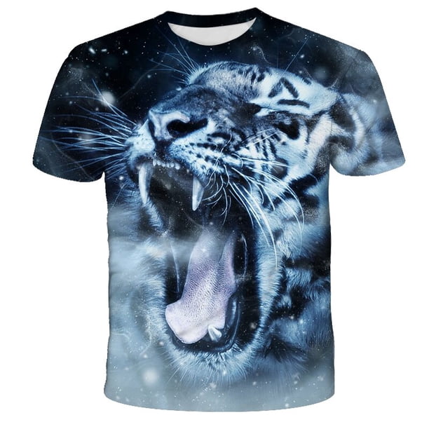 2022 Hot Sale Lion Children's 3D Printing Short Sleeve T-Shirt Summer O Neck Short Sleeve Fashion Casual Top Oversized T-Shirt11T Gong Bohan LED