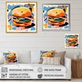 thumbnail image 4 of Designart "Brilliance of Pop Art Hamburger VI" Food & Beverage Wall Art - Traditional Green Food Bedroom Canvas Wall Art, 4 of 6
