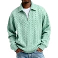 thumbnail image 4 of RMGVDSD Men's Knit Polo Sweater Long Sleeve Slim Fit Quarter Zip Sweater Collared Pullover Comfort Casual Golf Shirts Fashion Sweaters Versatile Hoodies, 4 of 4
