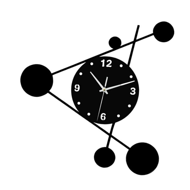 Reloj de pared geométrico con números arábigos, moderno, silencioso, sin tictac, para colgar. 30 cm