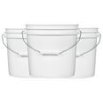 thumbnail image 2 of WWXBTM 2 Gallon White Bucket with Screw on Lid - Pack of 3 Made in USA contrainers (White Buckets with Green Lids), 2 of 3