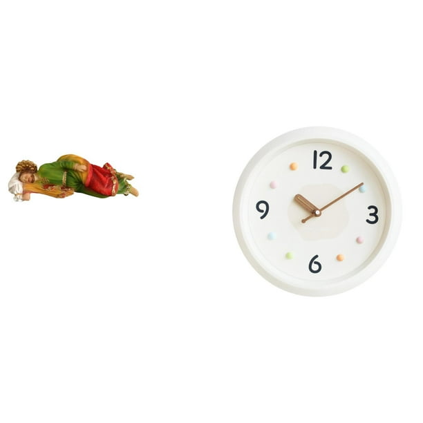 Estatua de José,Estatua de José durmiente,figura religiosa,Reloj de pared,Reloj de pared decorativo,moderno y elegante,Reloj de pared redondo silencioso,sin tictac,ideal para regalar.