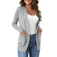 thumbnail image 3 of a.Jesdani Women's Cardigan Casual Lightweight Knit Cardigan Sweaters with Pockets Light Grey M, 3 of 9