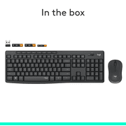 Logitech MK295 Wireless Mouse & Keyboard Combo with SilentTouch Technology, Full Numpad, Graphite