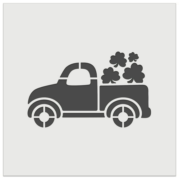 Cute Truck with Shamrocks Luck St. Patrick's Day DIY Cookie Wall Craft Stencil - 5.5 Inch