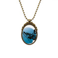 thumbnail image 1 of Deporte de invierno, esqui ilustración patron Collar Colgante Vintage de bronce antiguo de joyeria de lujo de regalo Unbranded M, 1 of 3