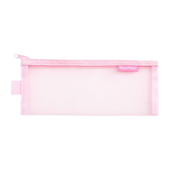 Transparent Mesh Pencil Case With Large Capacity, Clear High Appearance Storage Bag For Stationery Organizer, Realistic Pencil Pouch For Office, Light Pink (Multicolor, 1.00)