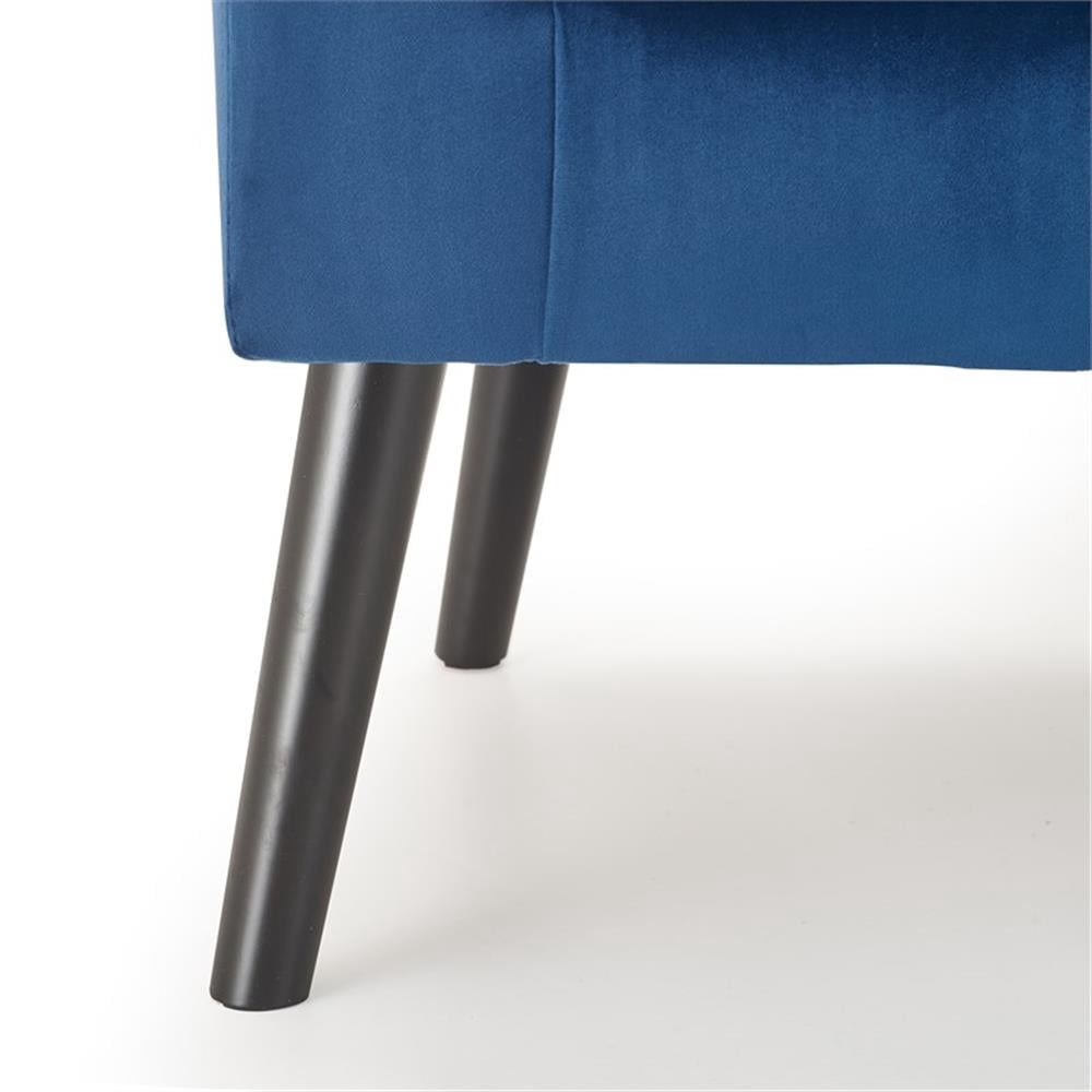 Adore Decor Ivey Modern Tufted Velvet Accent Tub Chair in Blue