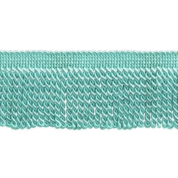 2 1/2" (6cm) Bullion Fringe Trim # EF25,, Aquatic Blue #M17 (Light Teal Blue) Sold By The Yard (36"/3 ft/0.9m)