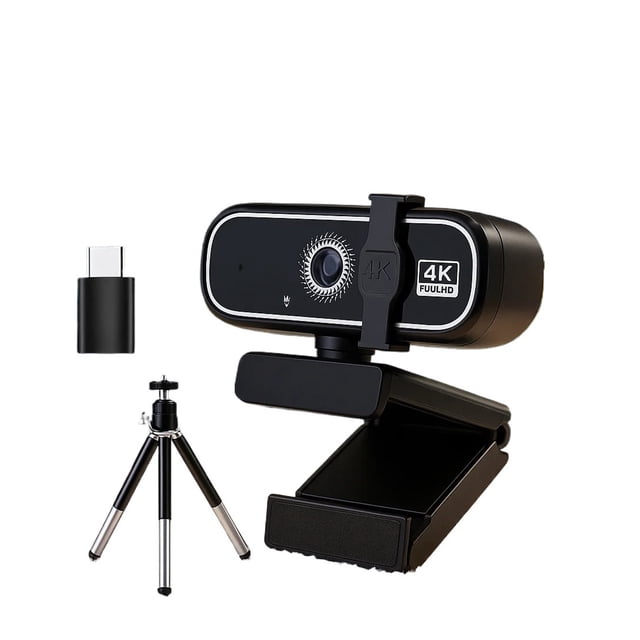 4K Ultra HD Autofocus USB Webcam W/ Privacy Cover, Type-C Adapter ,Easy to Operate