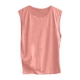 thumbnail image 6 of Womens T Shirt Women Sleeveless O Neck Solid Slim Casual Tank Top Pink XL, 6 of 6