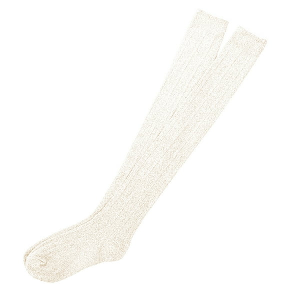 Women Thigh High Socks, Fashion Casual Lace Trim Soft Cozy Knitted Winter Foot Leg Warmer Over Knee Long Stockings for Daily Wear