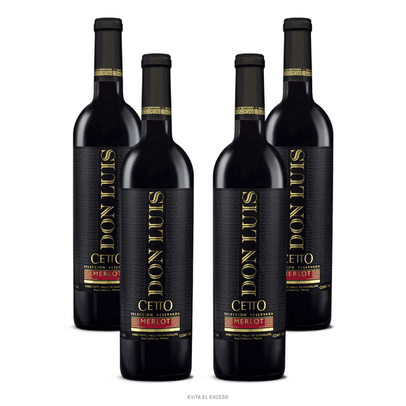 Vino Tinto Don Luis Cetto Merlot 750ml Paquete de 4 Botellas