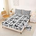 thumbnail image 2 of Erosebridal Black Bow-tie Girls Full Size Sheets, Fashion Cartoon Buffalo Bed Sheets, 4-Piece, 2 of 5