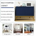 thumbnail image 3 of Atumon Blue Accent Cabinet with 2 Doors, Buffet Cabinet with Adjustable Shelves, Modern Storage Cabinet with Gold Metal Legs, Wood Storage Cabinet Furniture for Living Room Entryway Dining Room, 3 of 10