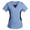 Blue, variant on LEAVINGSUO Womens Tops Plus Size Summer Tops Women Short Sleeve V-neck Tops Work Uniform Patchwork Color Pocket Blouse