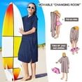 thumbnail image 4 of Tirrinia Surf Beach Changing Towel With Hood, Super Absorbent Microfiber Swim Robe Poncho for Men Women Bath Shower Pool, Navy, 4 of 7