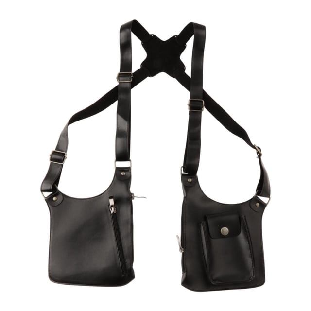 Bolso de hombro doble para axila, cartera antirrobo, funda para viaje, fiesta de hombres Negro