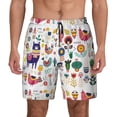 thumbnail image 2 of Picia Alpaca Flower pattern Mens Swim Trunks with Compression Liner Stretch Beach Shorts Quick Dry with Zipper Pockets No-Chafing Board Shorts-XX-Large, 2 of 9