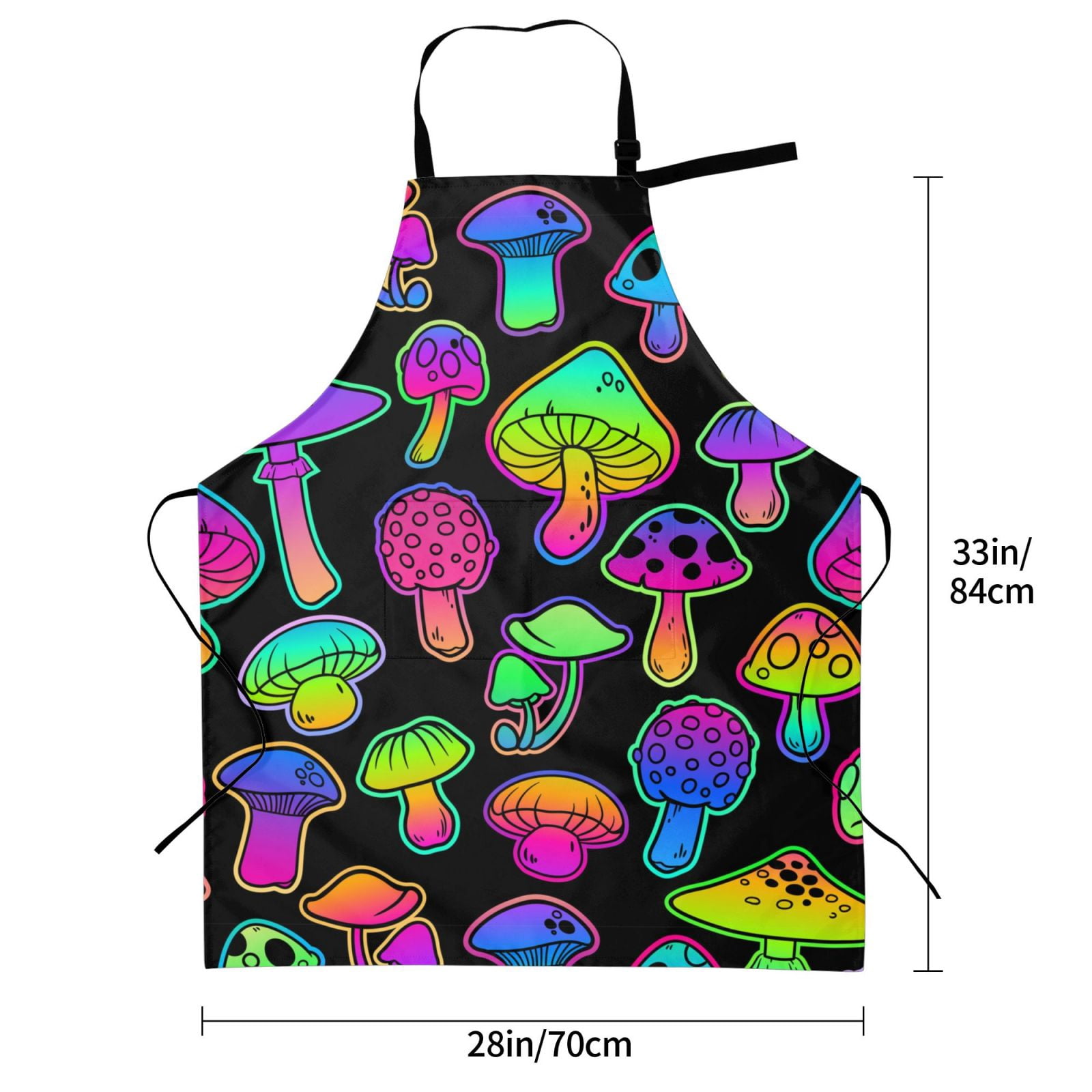 Kdxio Bright Mushrooms Apron with Pockets Adjustable Kitchen Aprons for Men Women Waterproof Aprons for Cooking,Drawing,Crafting, Baking Household Cleaning