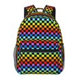 thumbnail image 1 of Balery Rainbow Chequerboard Mochila Escolar Impresa, Mochila Ligera para Viajes Casual, Mochila Duradera y Cómoda Multifuncional, Mochila para Laptop-One Size, 1 of 5