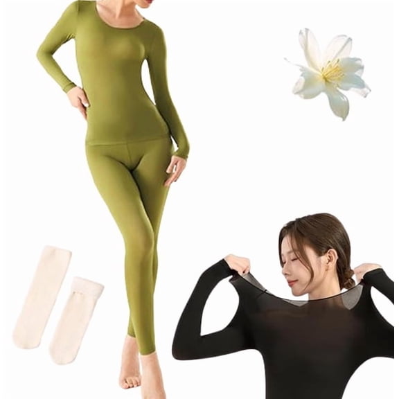 Seamless Elastic Thermal Inner Wear, Breathable Anti Static Set, Ultra-Thin Seamless Soft Elastic Thermal Inner Wear, For Everyday Comfort, Soft Winter Base Layer Set