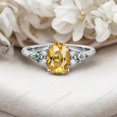 thumbnail image 3 of STERLING MINIMALIST 1.5ct Oval Shaped Yellow Citrine Engagement Ring, Kite Cut Moss Agate Bridal Ring, Diamond Promise Ring For Her, Christmas Gifts, Birthstone Fine Jewelry, 3 of 4