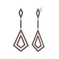 thumbnail image 2 of Boucles d'Oreilles Pendantes Rondes en Argent Sterling 925 avec Grenat pour Femmes, Chandelier de Mariage, 2 of 4