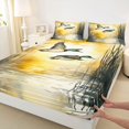 thumbnail image 3 of Manfei Rustic Mallard Duck Bed Sheets,Fly Animal King Sheets,Orange Sunset Sheet Set For Men Women,Breathable Home Decor,4-Piece, 3 of 7