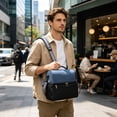 thumbnail image 6 of Dmlowu Insulated Lunch Bag, 2 Compartment Food Cooler Bag with Adjustable Crossbody Shoulder Strap, Large Capacity Lunch Box for Women Men Work Office Picnic, 6 of 6