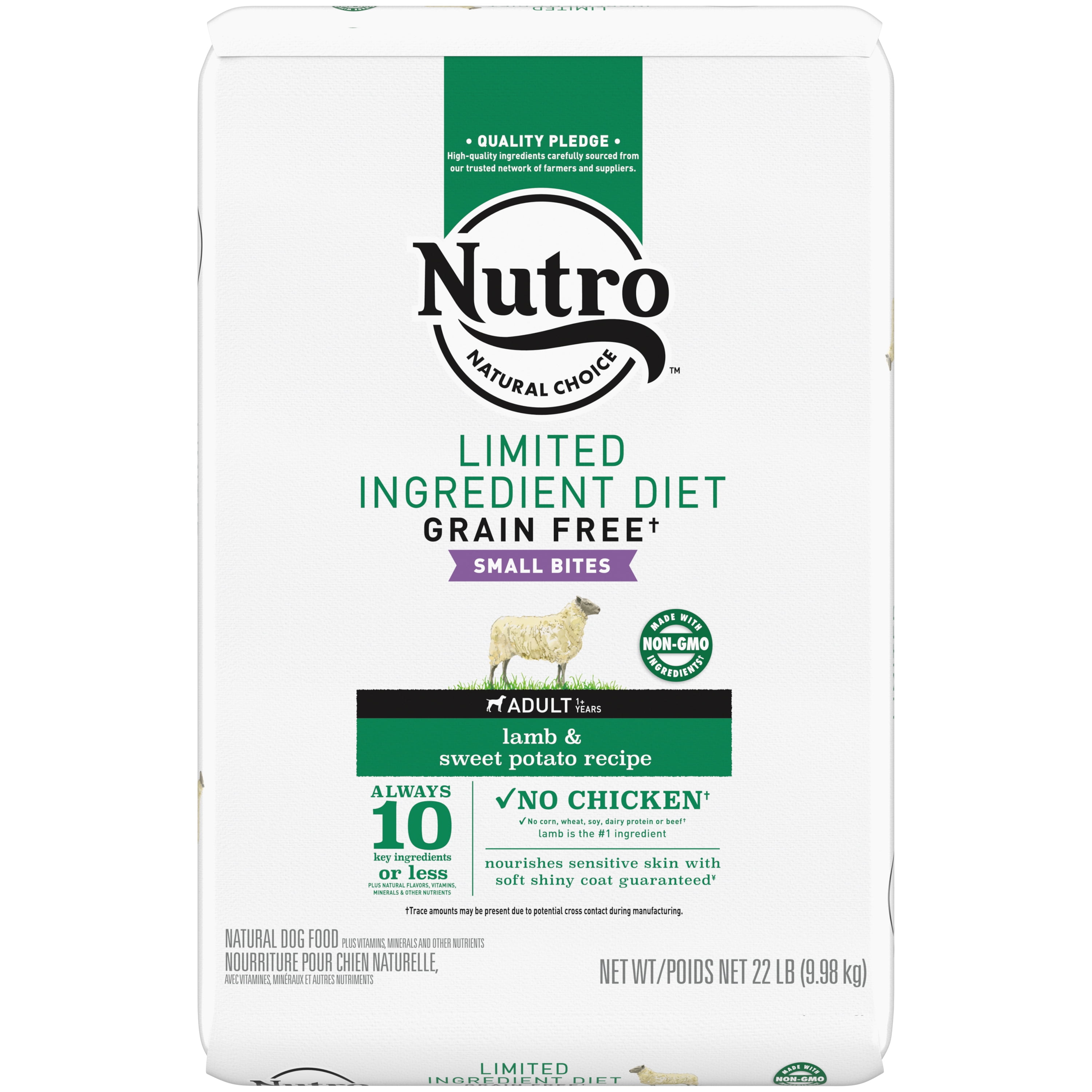 Nutro Limited Ingredient Diet Adult Lamb Sweet Potato Large Breed Dry Dog Food 22 lbs