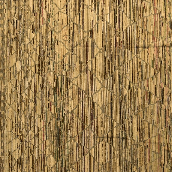 Ahgly Company Indoor Square Abstract Brown Modern Area Rugs, 3' Square