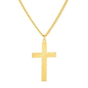 Brilliance Fine Jewelry Gold-Filled Cross Pendant, 24" Stainless Steel Chain