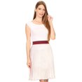thumbnail image 5 of Sakkas Amira Accordion Pleated Midi Crepe Slim Skirt with Elastic Waist - Burgundy/mint - One Size Regular, 5 of 5