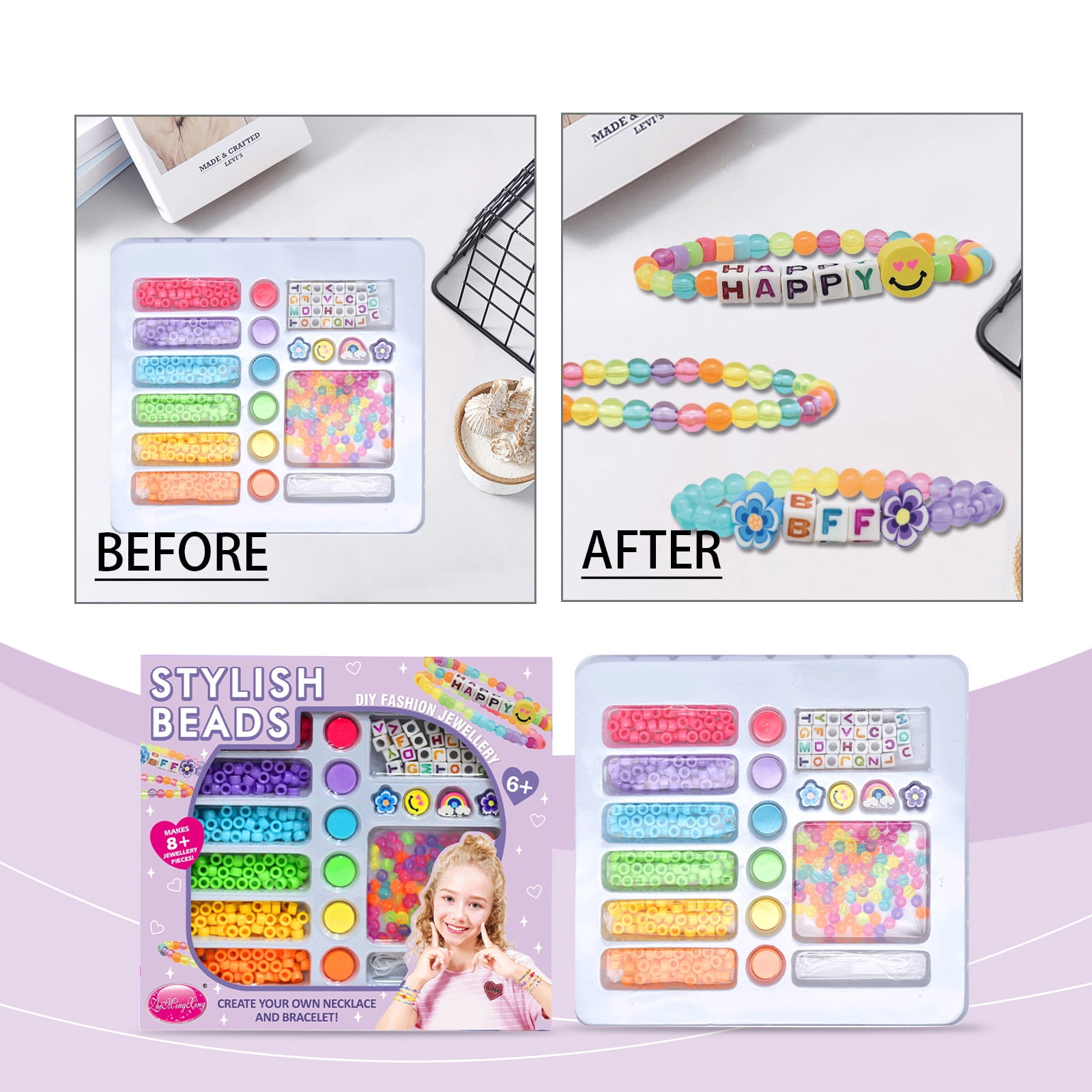 Cra-Z-Art Be Inspired ABC Fashion Bead Bracelet Studio, 800+ Multi