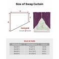 thumbnail image 6 of Purple Burlap Texture Swag Valances for Windows, Farmhouse Vintage Purple Rod Pocket Sheer Valances for Small Windows, Swag Toppers Light Filtering for Kitchen Living Room 2 Panels 36''x36'', 6 of 6