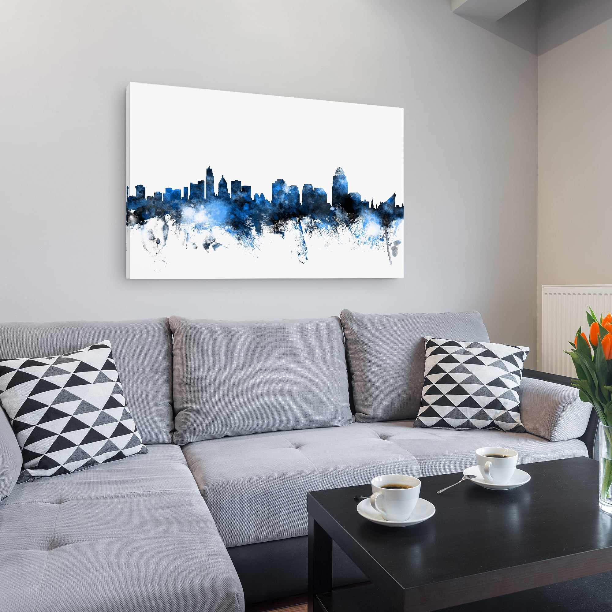 Michael Tompsett 'Cincinnati Ohio Skyline II' Canvas Art