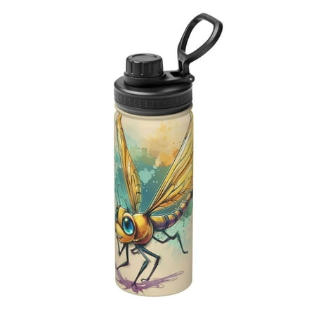 

Xecao Cartoon Dragonfly Art for 18oz Sports Insulated Kettle Thermos Flask For Outdoor Fitness Running And Travel Thermos Flask Insulated Water Bottles
