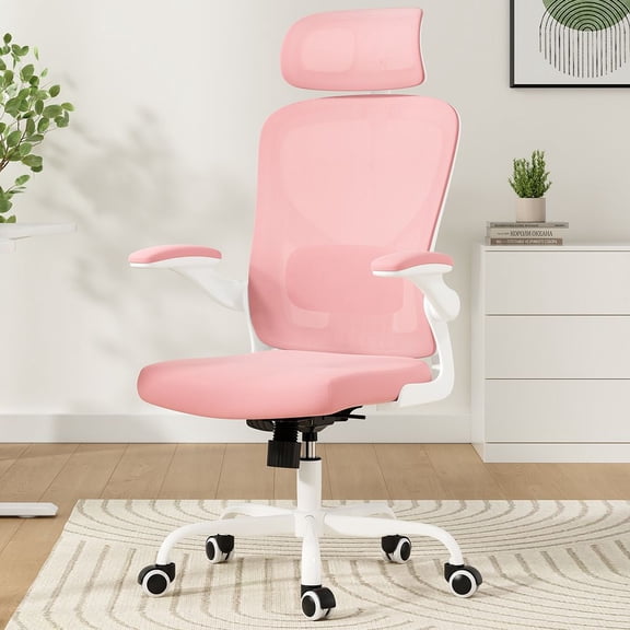 YINGYING Ergonomic Office Chair, Computer Chairs with Headrest, High Back Desk Chair with Armrests and Adjustable Lumbar Support for Home Office Study Room