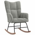 thumbnail image 1 of vidaXL Fauteuil Berçant en Velours Gris Clair, 1 of 5