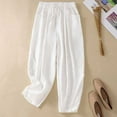thumbnail image 4 of SnZhen Linen Pants Women Fashion Women Cotton And Linen Elastic Forces Waist Casual Pants, 4 of 5