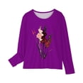 thumbnail image 4 of Zwiiyzr Toddler Baby Girl Long Sleeve Sweatshirt Crew Neck Tops Basic Solid Color Sweater Shirts Kid Fall Clothes 3-14 Years Purple, 4 of 5